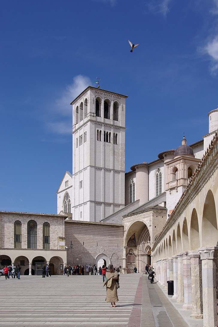 basilikaen, Basilica di san francesco, Assisi, Italien, kirke, bygning, arkitektur