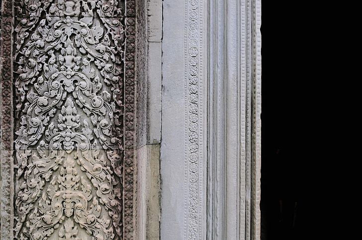 pintu, batu, detail, makro, pola, antik, marmer