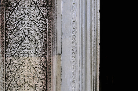 porta de entrada, pedra, detalhe, macro, padrão, antiguidade, mármore