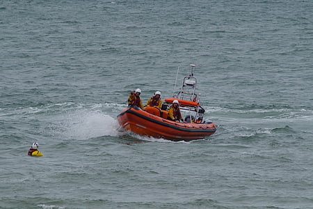 rnli, lifeboat, rescue, boat, exercise, coastline, sea