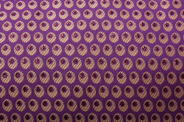 tissue, woven, oval, violet, gold, red, glazed includes