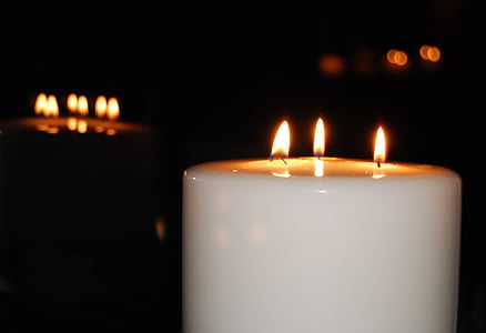candle, light, mood, flame, advent, candlelight, reflection