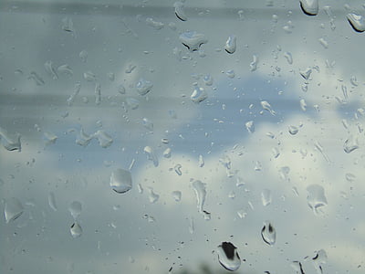 water droplets, window, drops