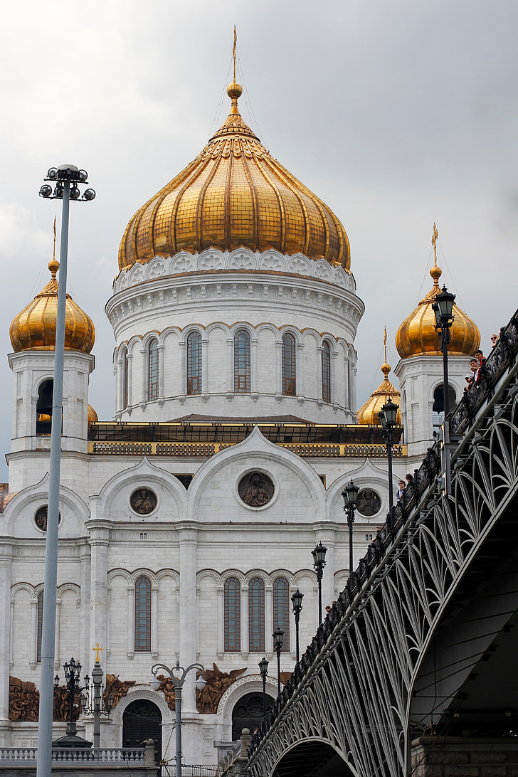 Nhà thờ, vàng, mái vòm, Liên bang Nga, Mátxcơva, chính thống giáo, Nhà thờ chính thống giáo Nga