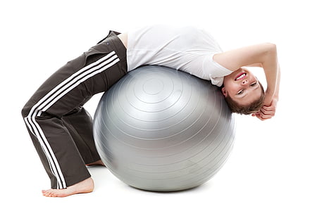 exercise, exercise ball, fitness, healthy, person, therapy, woman