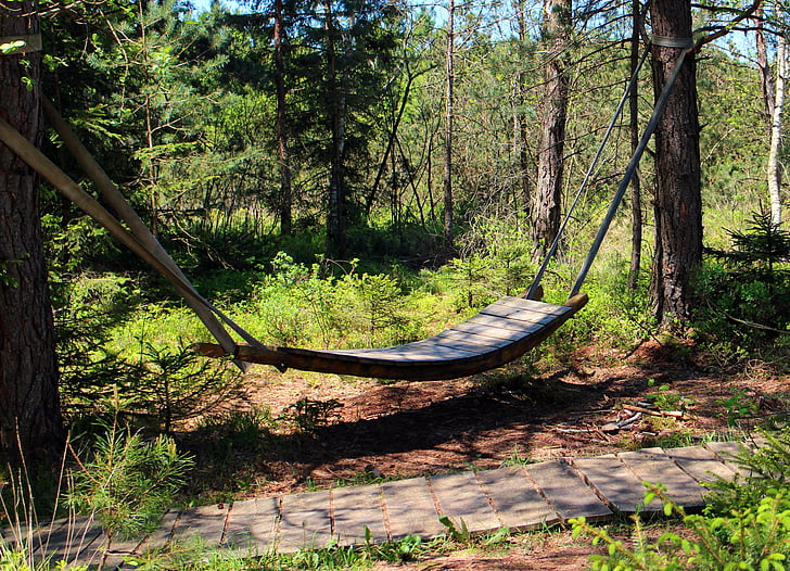 relaxation, swing, hammock, rest, sleep, forest, holiday
