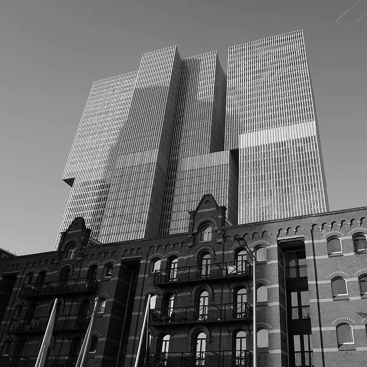 Rotterdam, REM koolhaas, molo Wilhelminapier, budynki, budynek, Miasto, Wieża