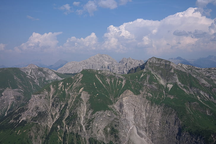 leilachspitze, toppen av bassenger, fjell, fjelltoppen, Allgäu-Alpene, vilsalpseeberge, Østerrike