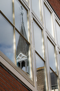 peegel, akna, kirik, arhitektuur, ehitatud struktuur, hoone välisilme