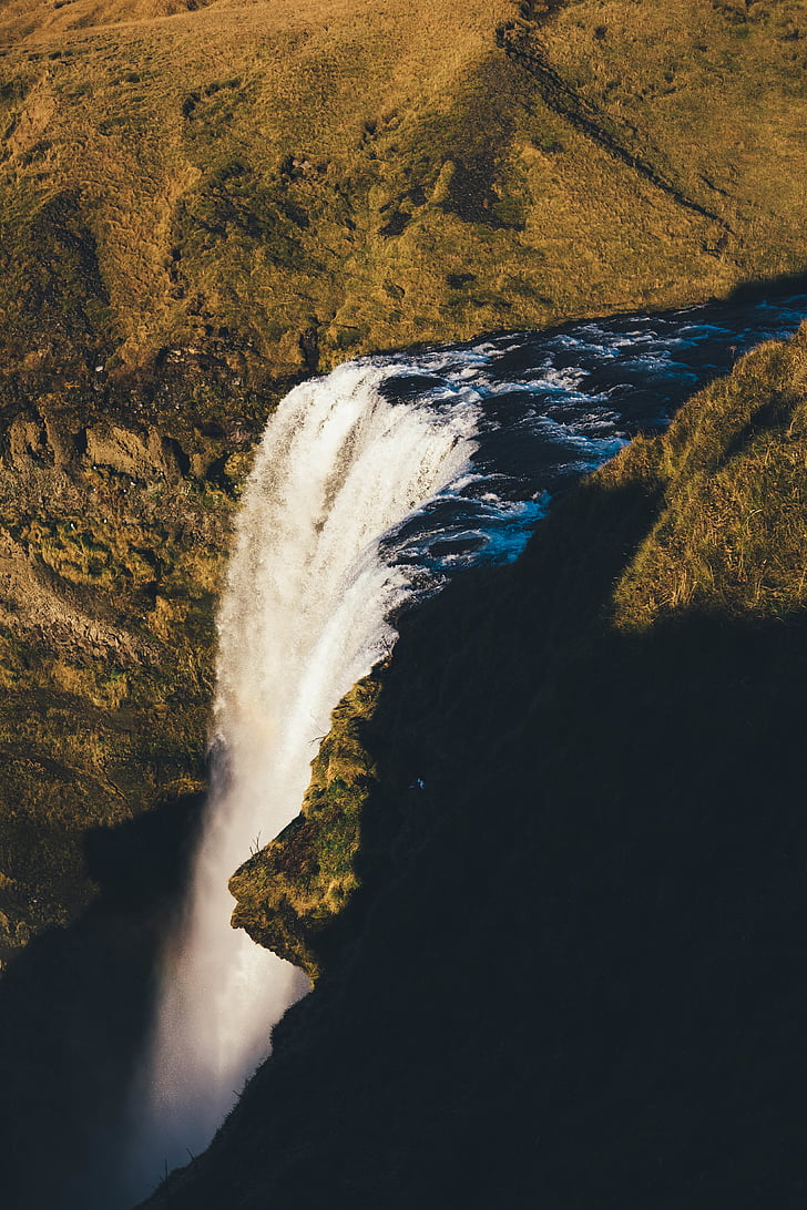 nước, Falls, màu nâu, Rock, bề mặt, núi, thác nước