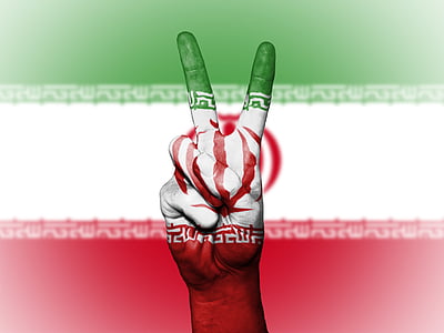 Irã, paz, mão, nação, plano de fundo, Bandeira, cores