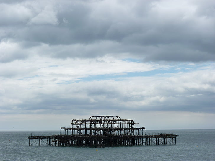 Brighton, Pier, zee, Salazar, kust, water, Stellas