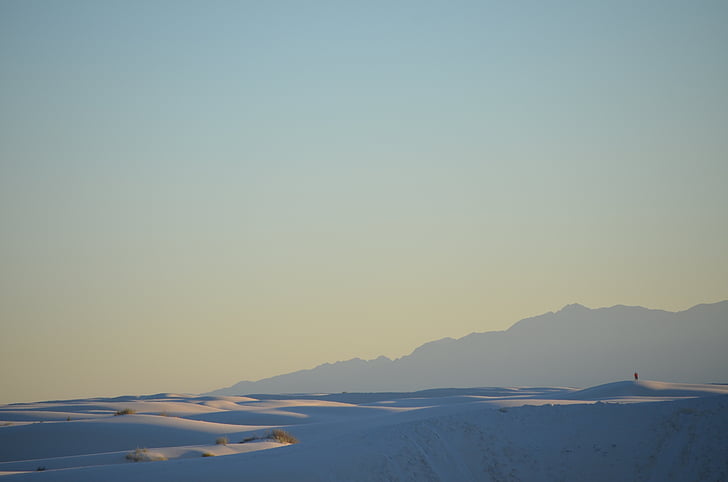 white, glacier, field, near, mountain, daytime, highland