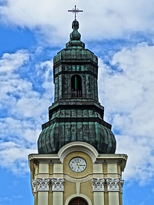 bydgoszcz, saint nicholas, tower, steeple, poland, baroque, church