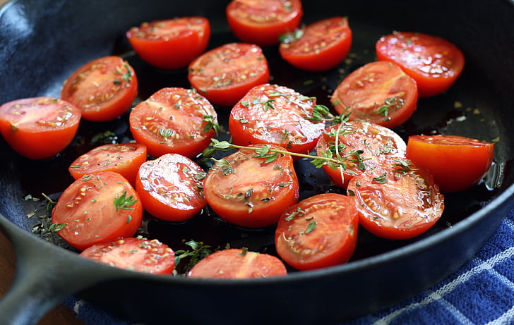 помідори, червоний, свіжі, рослинні, продукти харчування, томатний, салат