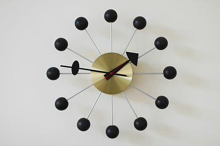 reloj, pared, Comedor, moderno
