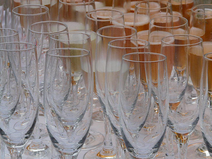 champagneglazen, bril, Bar, drankje, Festival, viering, Champagne bar