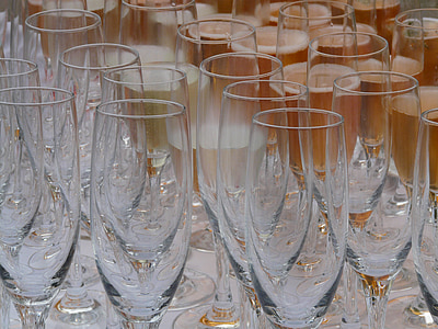 taças de champanhe, óculos, bar, bebida, Festival, celebração, bar de champanhe