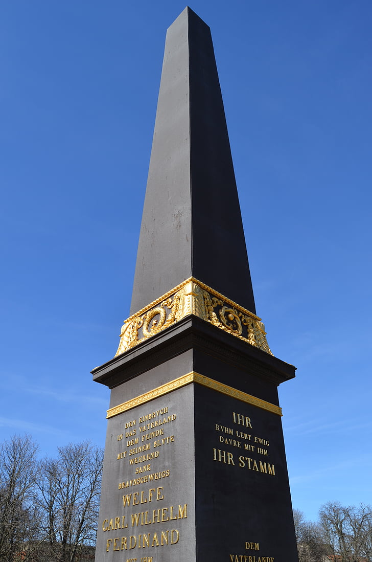 Obelisken, Lion vägg, monumentet, Braunschweig, låg grejer, Tyskland