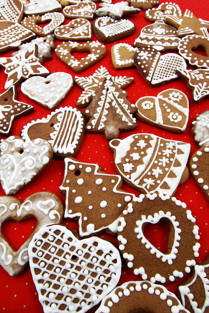 christmas, decoration, gingerbread, homemade, food, sweet, yummy