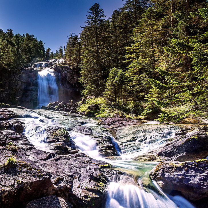 waterfall, nature, landscape, water, waterfalls, forest, roaring waterfall