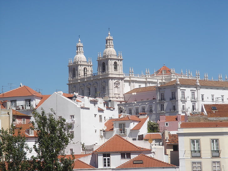 ville, toit, Lisboa
