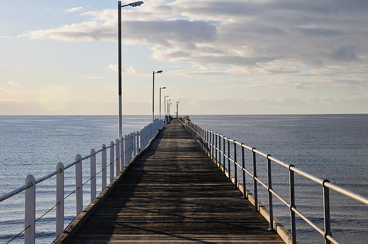 embarcadero, Bahía de Tumby, Sur, Australia, mar, naturaleza, cielo
