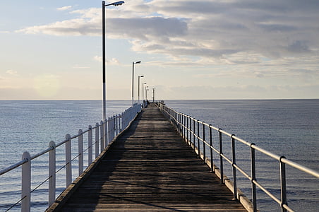 码头, tumby 湾, 南, 澳大利亚, 海, 自然, 天空