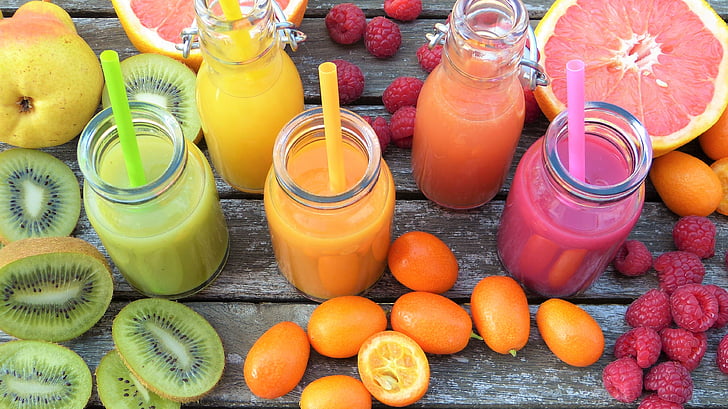 smoothies, vruchten, kleurrijke, vitaminen, gezonde, fruit, Frisch