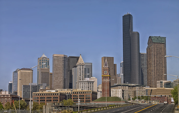 Seattle, Washington, ciudad, ciudades, urbana, rascacielos, edificios