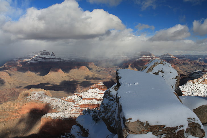 Gran Canyó, l'hivern, canó, neu, Parc, paisatge, gran