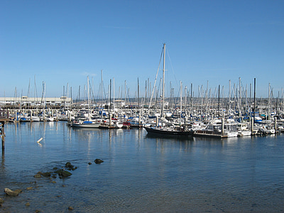 hamn, Bay, hamnen, Marina, segelbåt, docka, Yachting