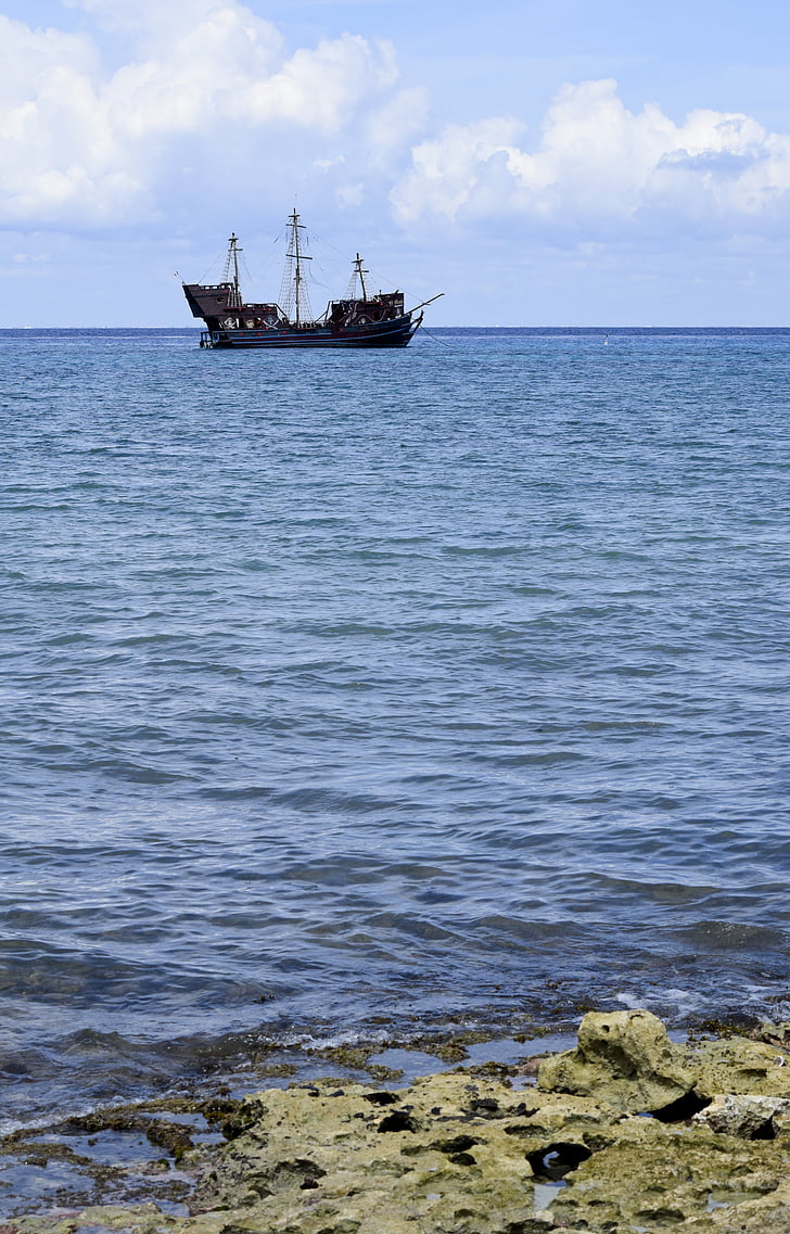 Κοζουμέλ, Μεξικό, Ωκεανός, πειρατής, πλοίο, Καραϊβική, στη θάλασσα