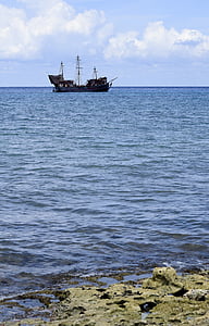 Cozumel, Meksyk, Ocean, Pirat, statek, Karaiby, morze