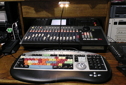 audio, table de mixage, vidéo, édition, Bureau