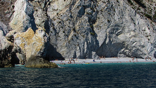 希腊, 斯亚索斯, 岛屿, 海滩, 岩石, 白色, 沿岸