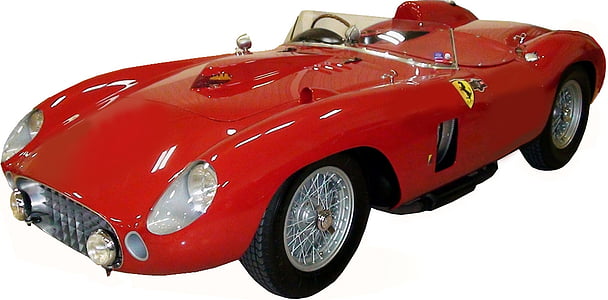 racerbil, racerbiler, Ferrari rød, Vintage biler, hastighed, Racing