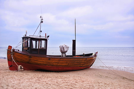 vaixell, tallador, bota, Mar, Mar Bàltic, Usedom, platja