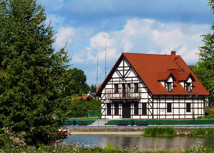 stavbe, arhitektura, Masuria, Poljska, stavb, mestu Węgorzewo