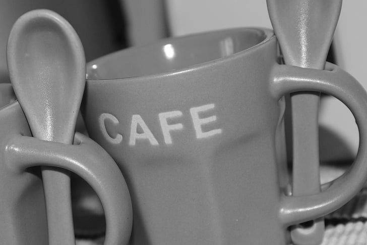 still lifes, coffee mug, coffee spoon, coffee