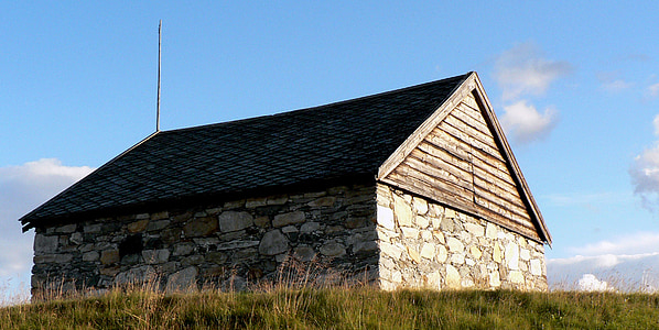 Røros, стар, къща, слънце, селски сцена, архитектура, дърво - материал