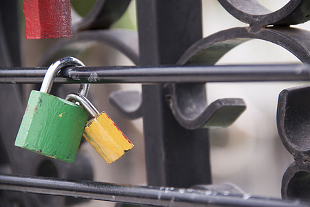 staket, nycklar, romantiska