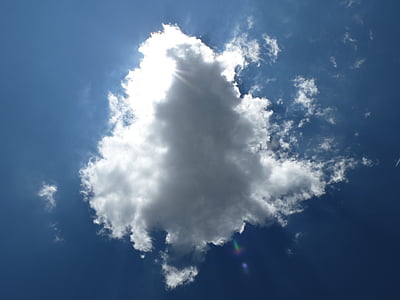 cielo, forma di nuvole, nubi cumuliformi, estate, natura, blu, Meteo