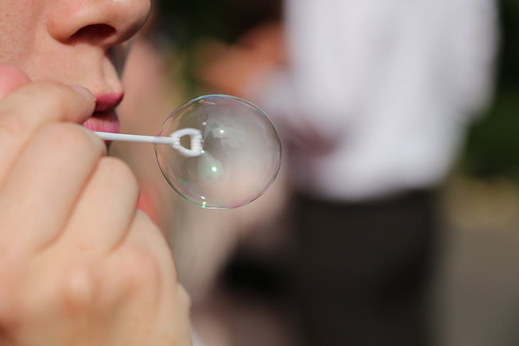 zeepbel, adem, Bubble, reflectie, hand, lip, neus