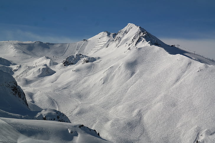 Ischgl, hiihtoalue, Hiihto, helvetti top, hiihtäjiä, hiihtokeskus, ihmisen