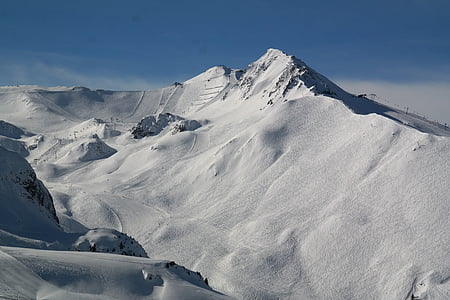 Ischgl, Lyžařská oblast, lyžování, horní peklo, lyžaři, lyžařské středisko, lidské