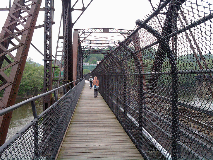 pasarelă, Podul, Harper's, cu feribotul, Maryland, Virginia, Potomac