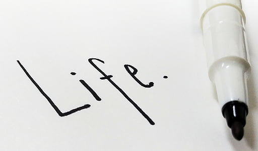 ชีวิต, ตัวอักษร, ปากกา, หมายเหตุ:กระดาษ, พิมพ์มือ, เขียน