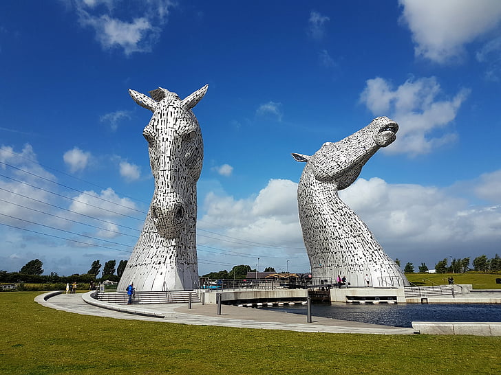 Kelpie, Scozia, statue, cavalli