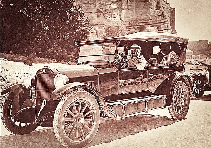 antika bil, Vintage, gamla, araberna, öken, klassisk bil, Vintage bil